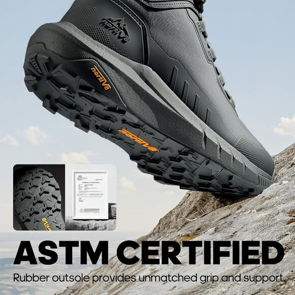 〽️Men\'s Grey Nortiv 8 Tactical Hiking Lightweight Arch Support Work Boots main image 4